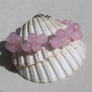 SALE - Rose Quartz Gemstone Beaded Chakra Bracelet "Amado"
