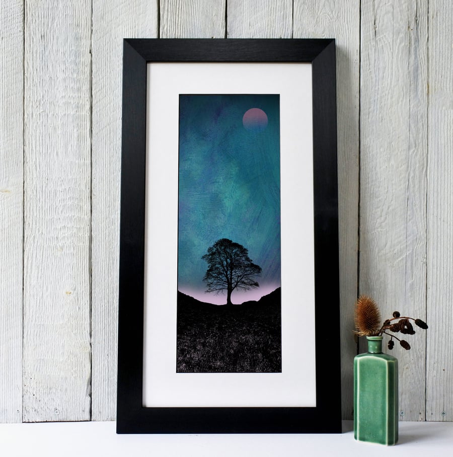 Sycamore Gap Tree Silhouette Print