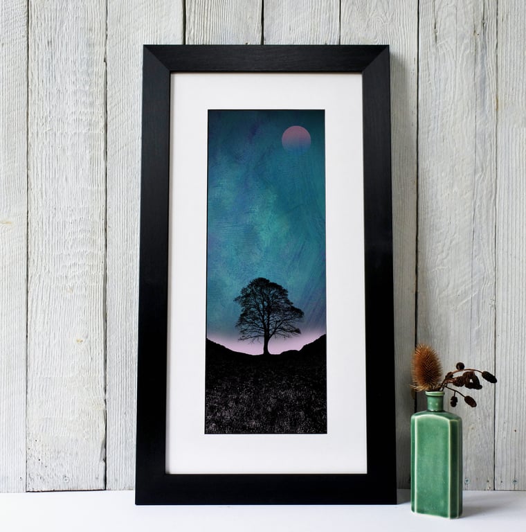 Sycamore Gap Tree Silhouette Print