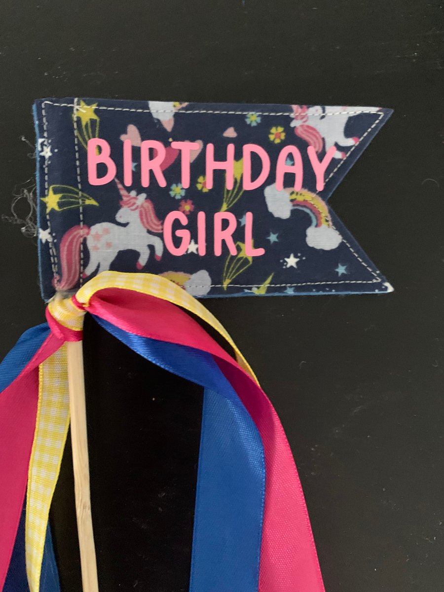 Birthday girl unicorn flag