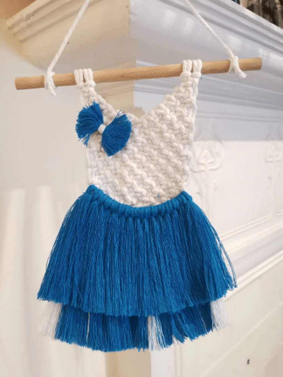 Macrame baby tutu dress wall hanging, kids bedroom decoration, nursery decor