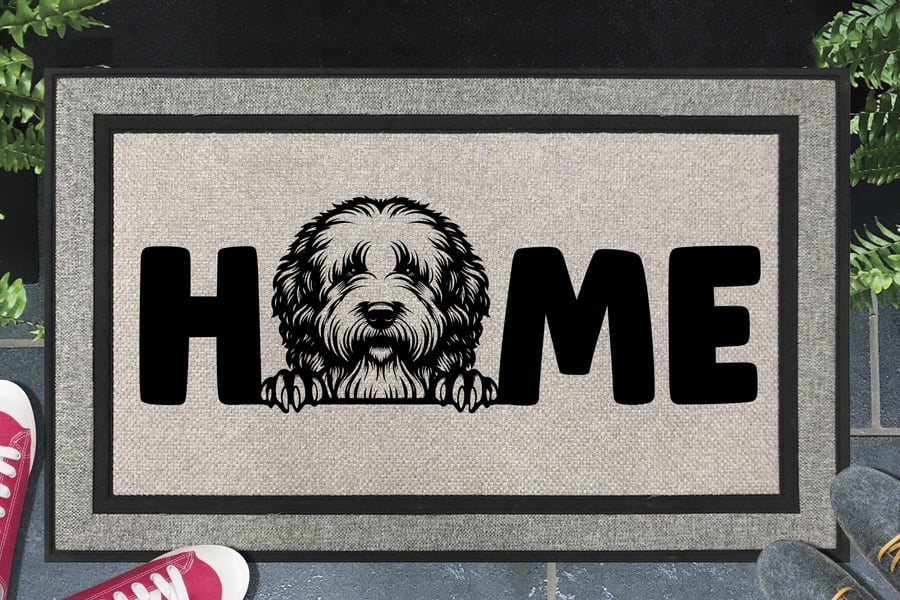 Old English Sheepdog Home Door Mat No.1 - All Weather - 45x70cm 