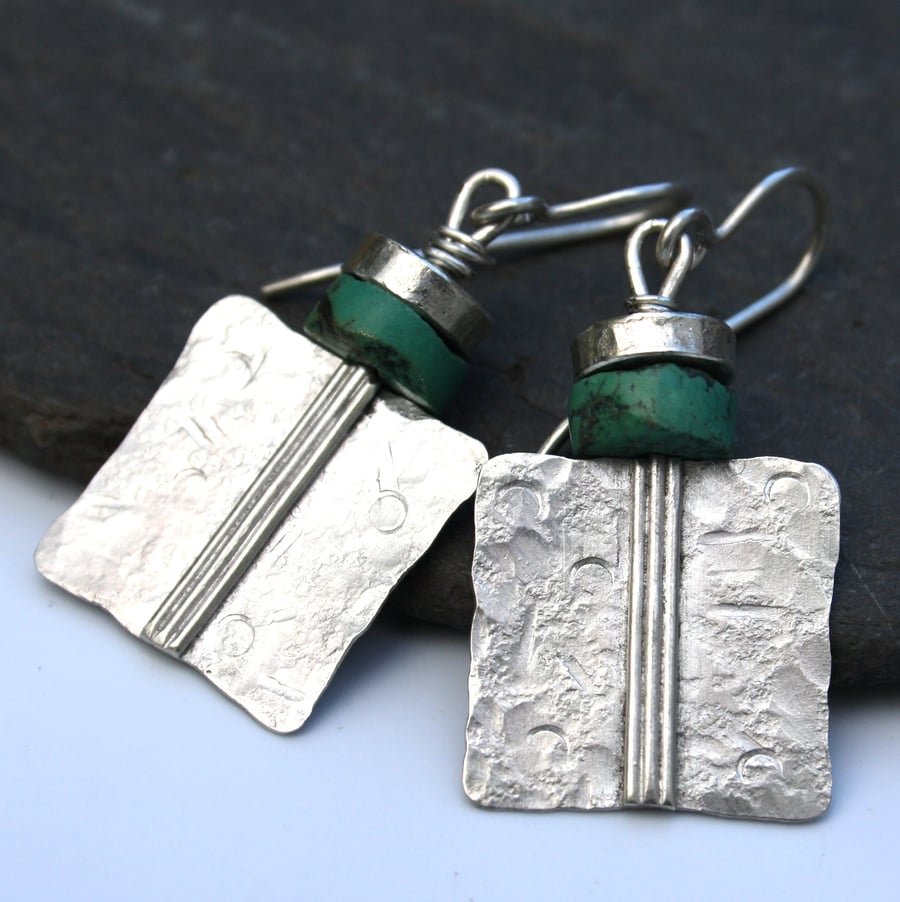 Silver and turquoise earrings