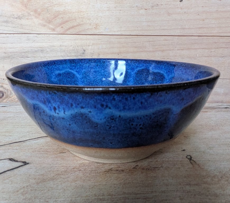 Wavy blue medium bowl