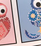 Blank Card with Patterned Ukrainian Eggs, Chicks and Chicken Q-PSQ - Image 4