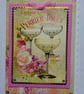 Champagne Greeting Card French Vintage Glasses Perrier Jouet 3D Luxury Handmade - Image 1