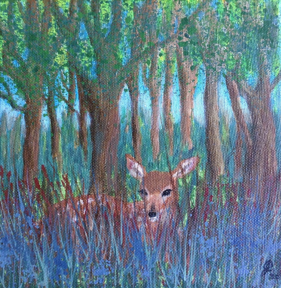 “Spring Fawn" acrylic painting