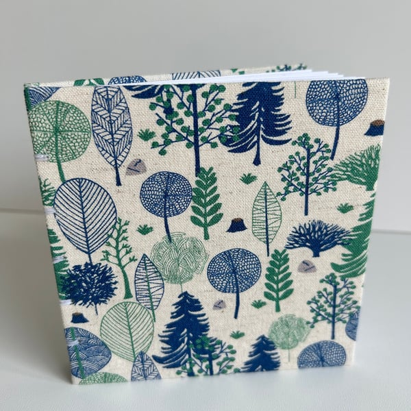 Coptic bound sketchbook, sketchbook, notebook, hand bound book, book, fabric the