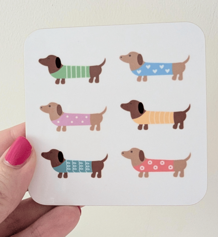 Sausage dog coaster