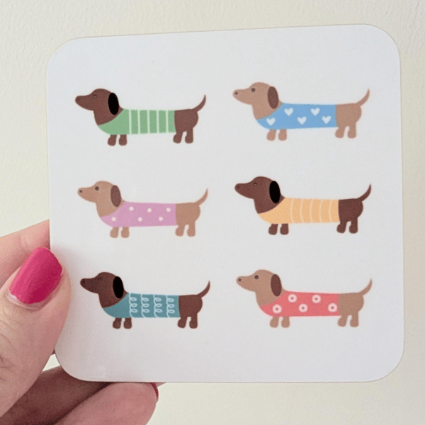 Sausage dog coaster