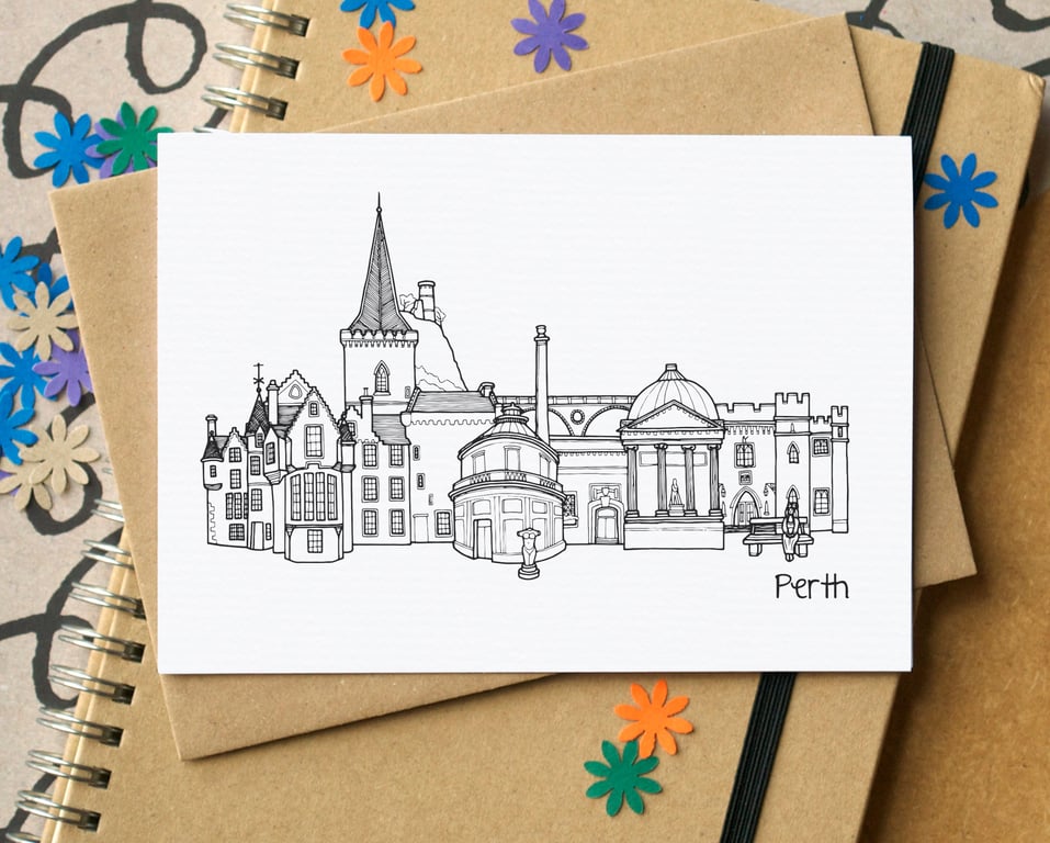 Perth Scotland Skyline Greetings Card