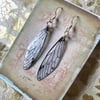 Aurora Borealis Rhinestone Sterling Silver Fairy Wing Earrings