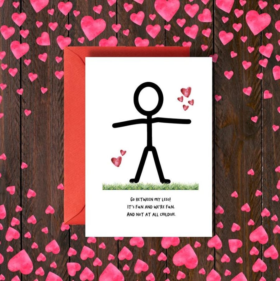 Valentine's Card, Card for him, Card for her, Legs