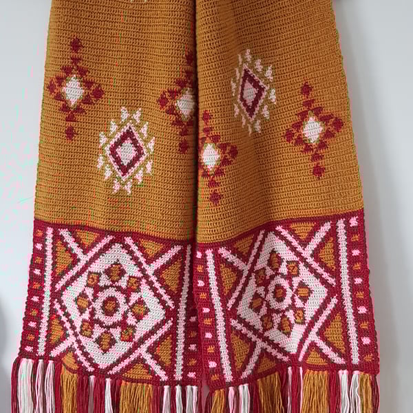 Desert Ruby Scarf crochet pattern