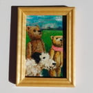Teddy Bears Miniature Oil Painting - Look to the Sky