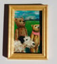 Teddy Bears Miniature Oil Painting - Look to the Sky