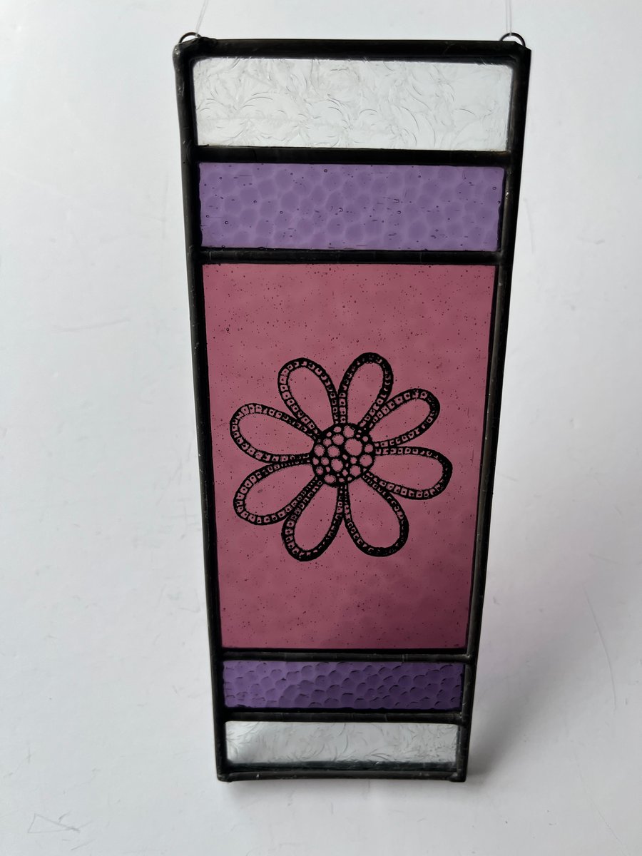 Perfectly Imperfect Stained Glass Daisy panel 