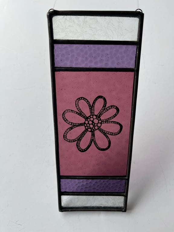 Perfectly Imperfect Stained Glass Daisy panel 
