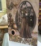 Steampunk elegant lady Victorian London scene card. - Image 2