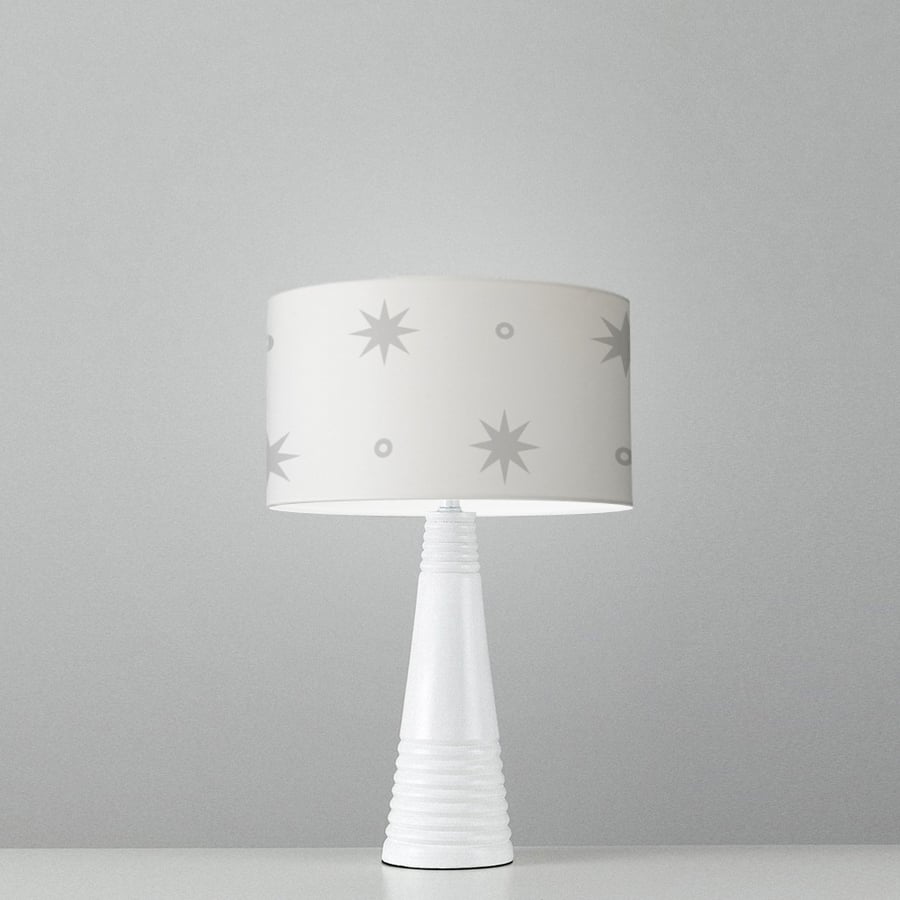 Stars Drum Lamp Shade. Diameter 25 cm (9.8 in). Hand-painted