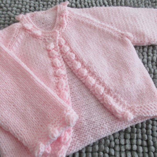 16" Baby Bobble Edged Cardigan