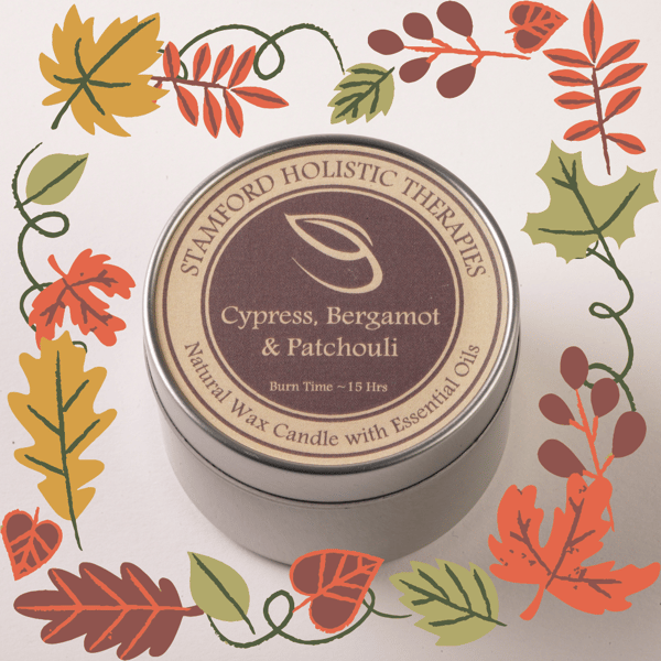 Cypress Bergamot & Patchouli Aromatherapy Tin Candle
