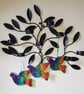 Sari silk Rainbow Dove hanging decoration - Image 2