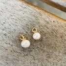9ct Gold Freshwater Pearl Charms, A Pair