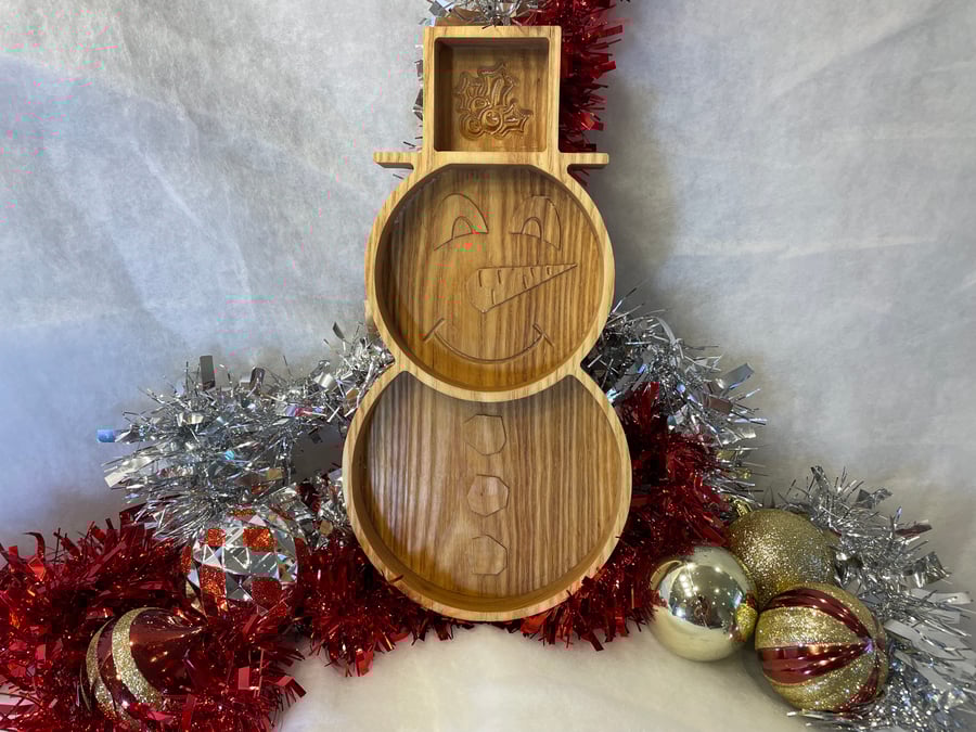 Snowman serving tray