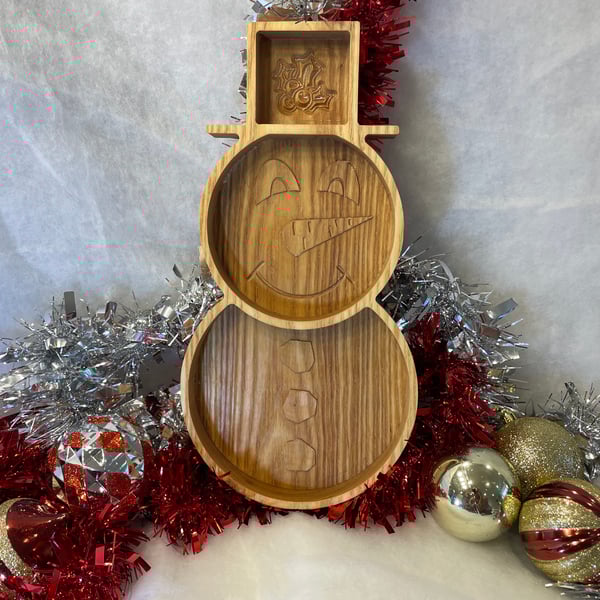 Snowman serving tray