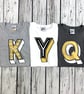 Mens Personalised T-Shirt. Choose your Initialletter male tee. Alphabet Monogram