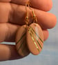 Oval Earrings with Gold Stripes - Image 8