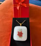 Unique Handcrafted Christmas Poinsettia Flower Pendant.