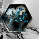 Marble Blue Hexagon Coaster Set 