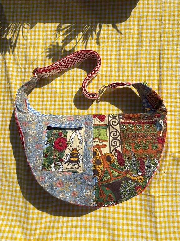 One of a Kind Handmade Crossbody Bag - Diggin' the Good Vibes!