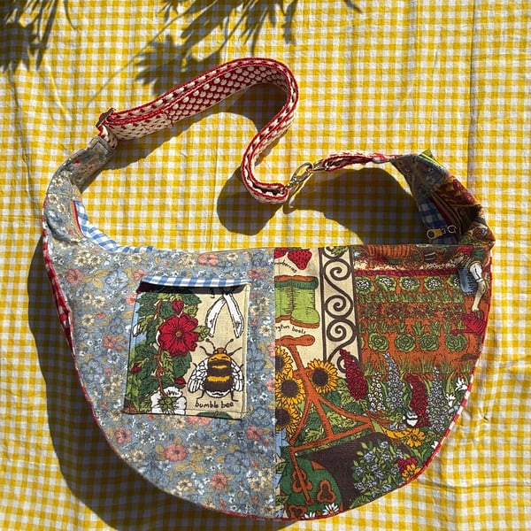 One of a Kind Handmade Crossbody Bag - Diggin' the Good Vibes!