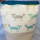 Project Bag Foxes large with drawstring
