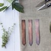 Rustic Copper Handcut & Handstamped Herb Plant Markers Tags Labels Set of 3