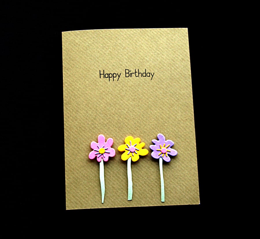 Birthday Stems - Handcrafted Birthday Card - dr20-0008