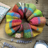 Hair Scrunchie in Colourful Hand Dyed Bold Spring Colours in British Wool Tweed
