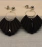 Fan  Earrings with Metallic Hoops - Image 6