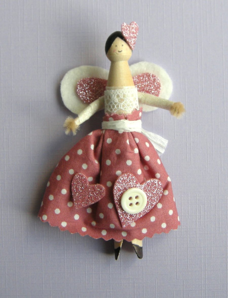 Craft kit make hattie the heart fairy peg doll