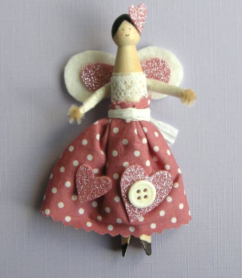 Craft kit make hattie the heart fairy peg doll