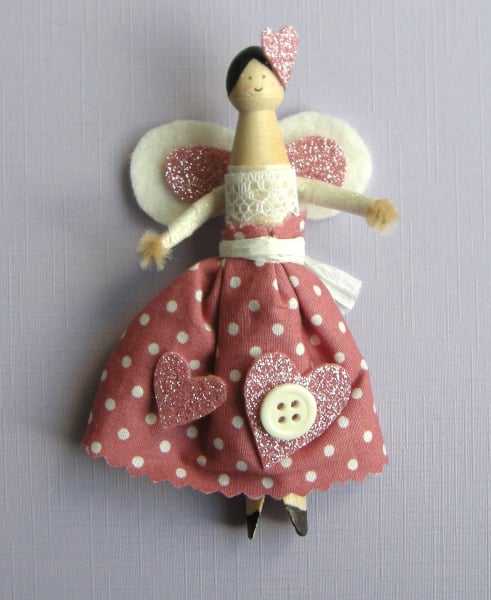 Craft kit make hattie the heart fairy peg doll