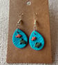 Fish and turtle polymer clay droplet earrings