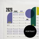 2026 A1 Portrait Colourful Wall Planner 