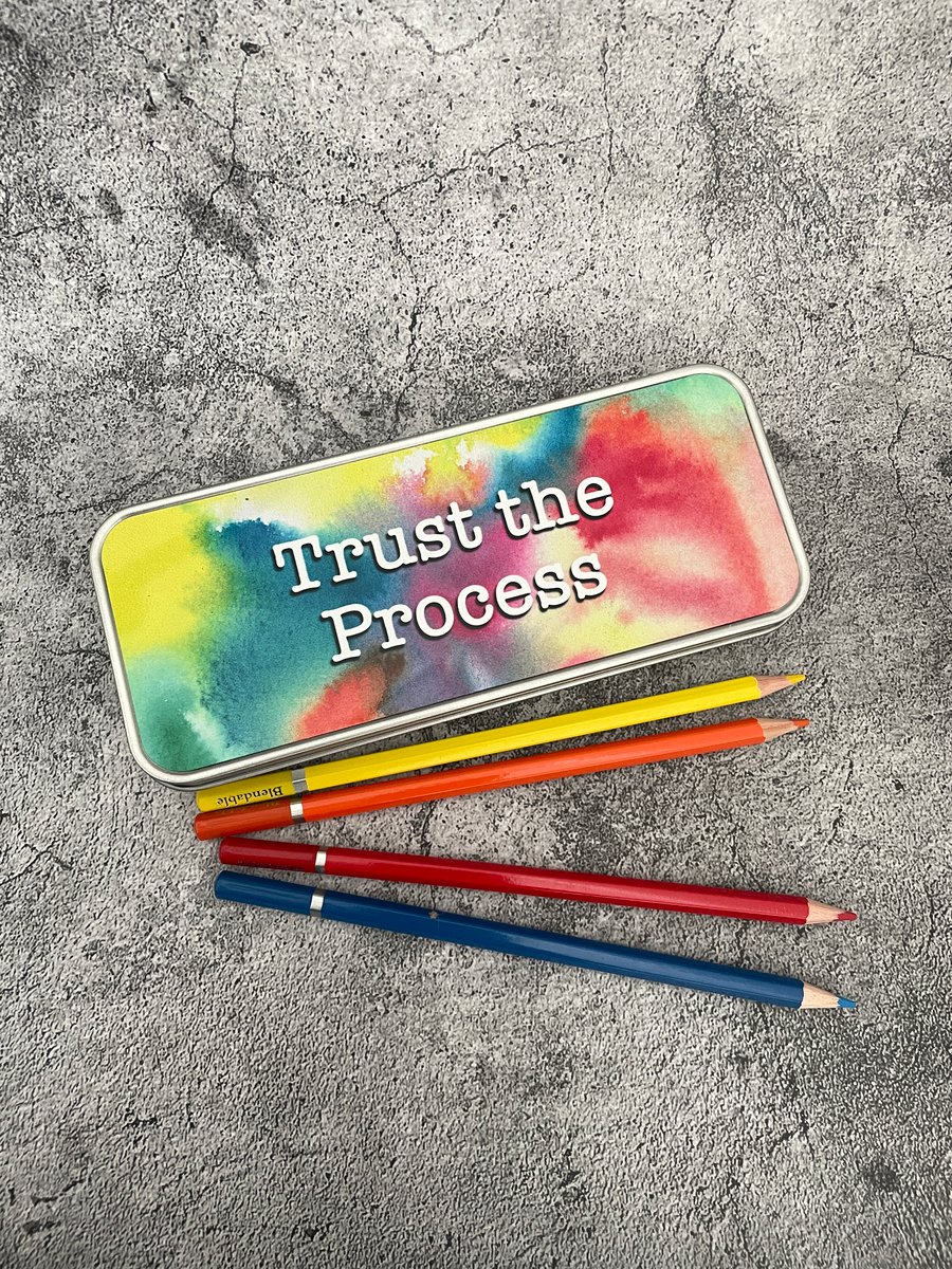 "Trust the Process" Colourful Pencil Tin