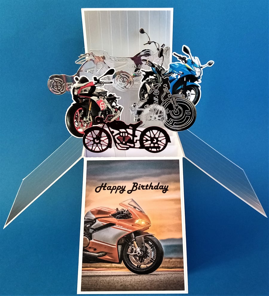 Birthday Card with Motorbikes