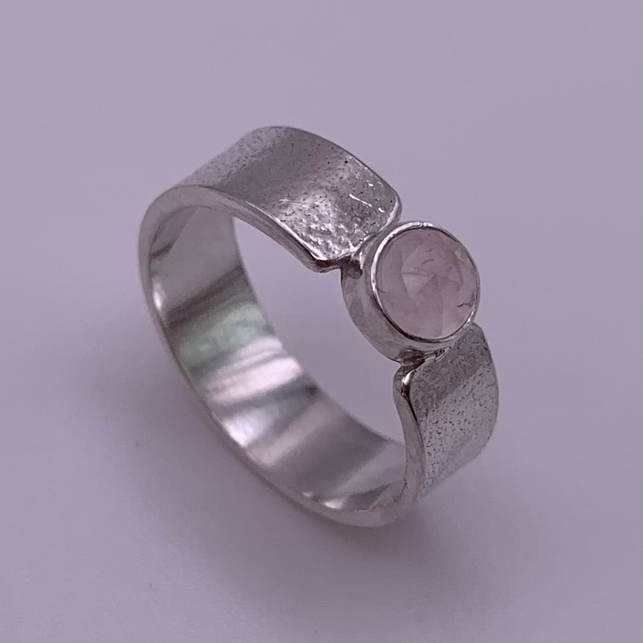 Silver and Rose Quartz Ring