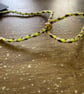 Handmade Neon Green Braided Cord Bracelet with Gold Beads - Image 3